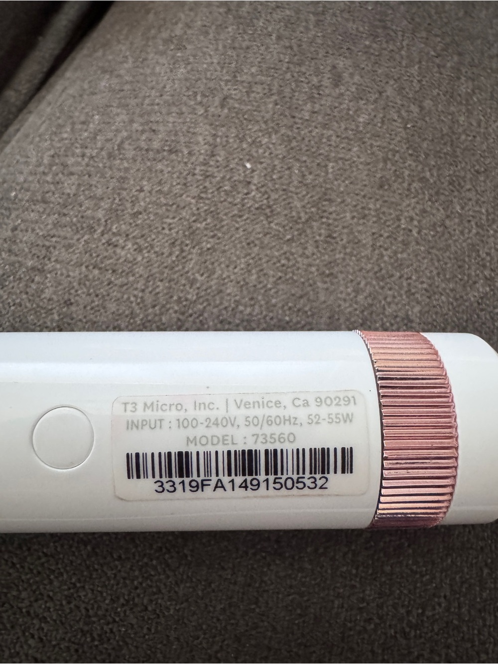 T3 White & Rose Gold Curling Iron - Picture 6 of 6